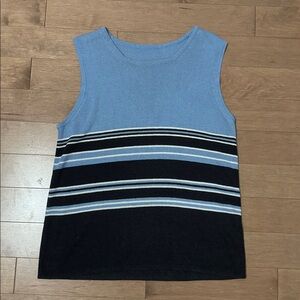 Striped Sleeveless Top in Blue and Black